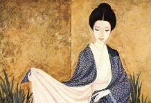 ‘Woman in a Blue Kimono’, ca. 1970s, by Takasawa Keiichi